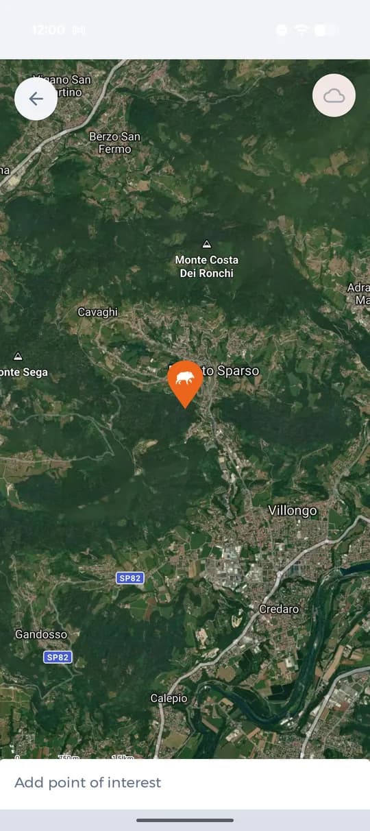 La puntina sulla mappa della riserva.