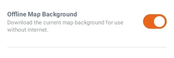 Impostazioni delle mappe: sfondo offline e stato di ogni livello.