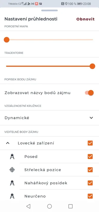 Schermata dell'app HUNTERRA