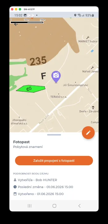 Schermata dell'app HUNTERRA