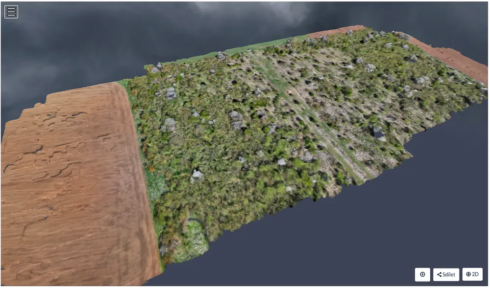 Modello 3D del terreno ripreso da drone